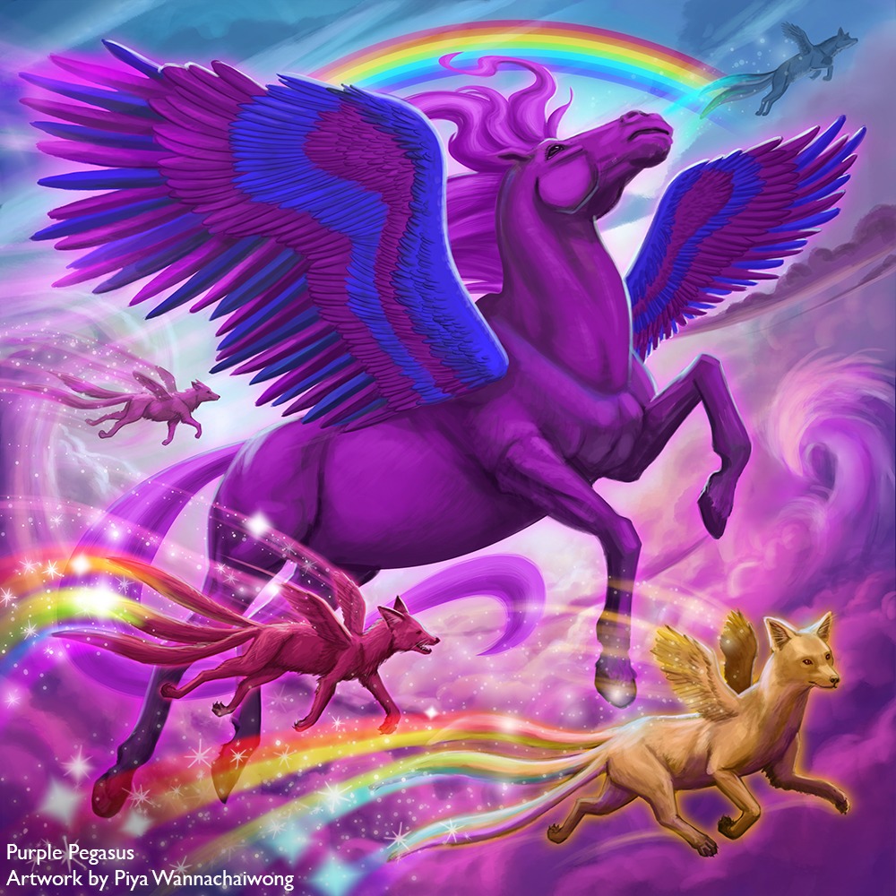 Purple Pegasus and Flying Kitsune