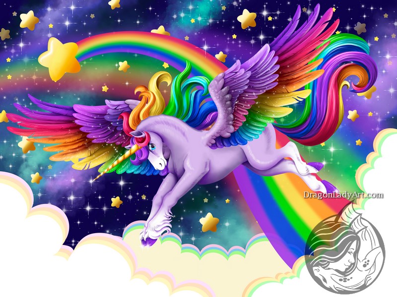 Purple Rainbow Pegasus