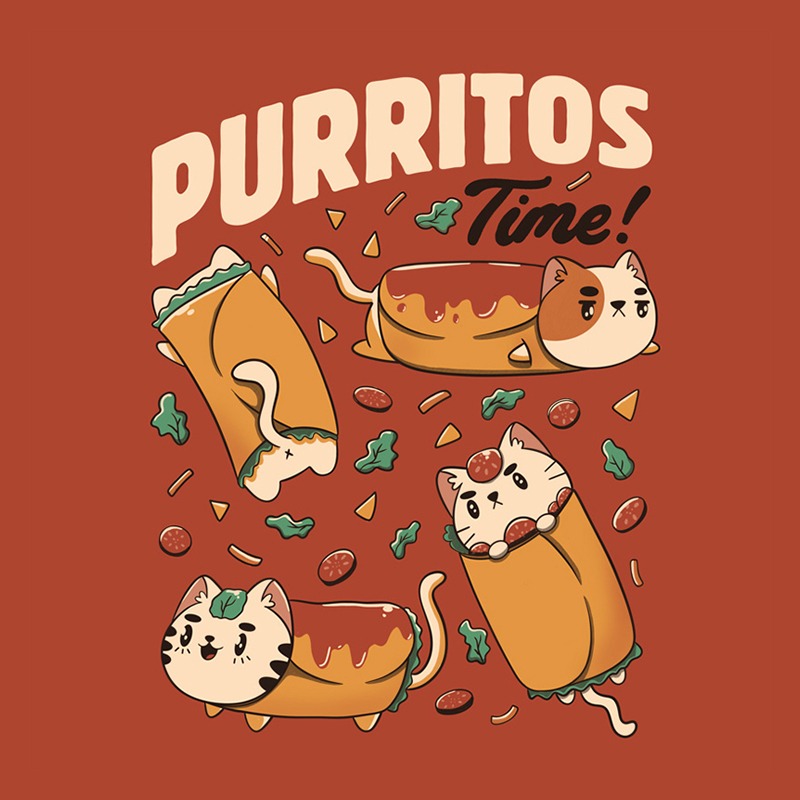 Purritos Time Burrito Cat Funny Mexican Food