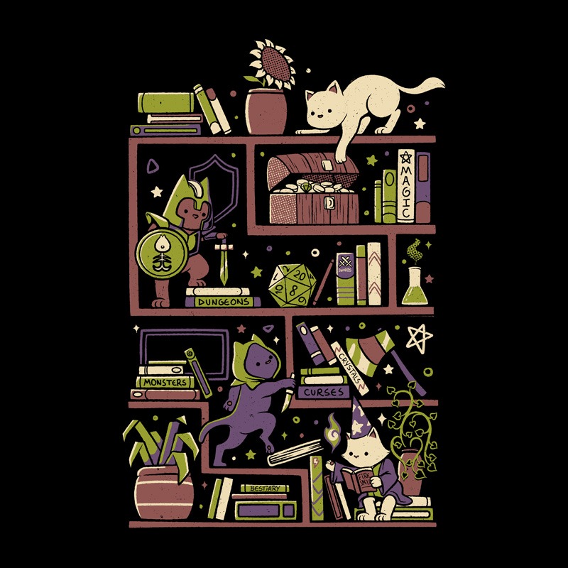 RPG Cats Bookshelf