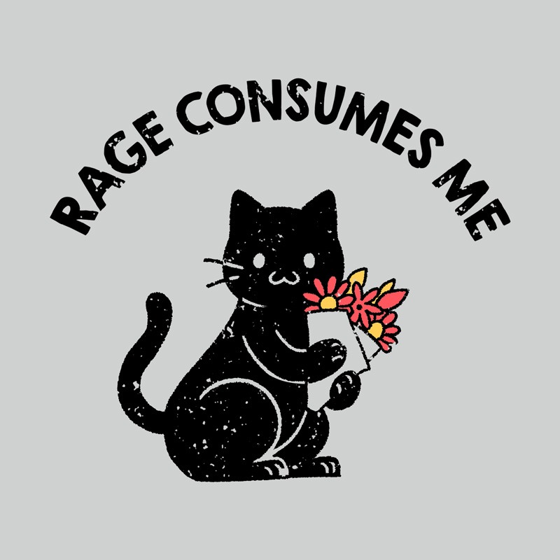 Rage Consumes Me Lovely Black Cat