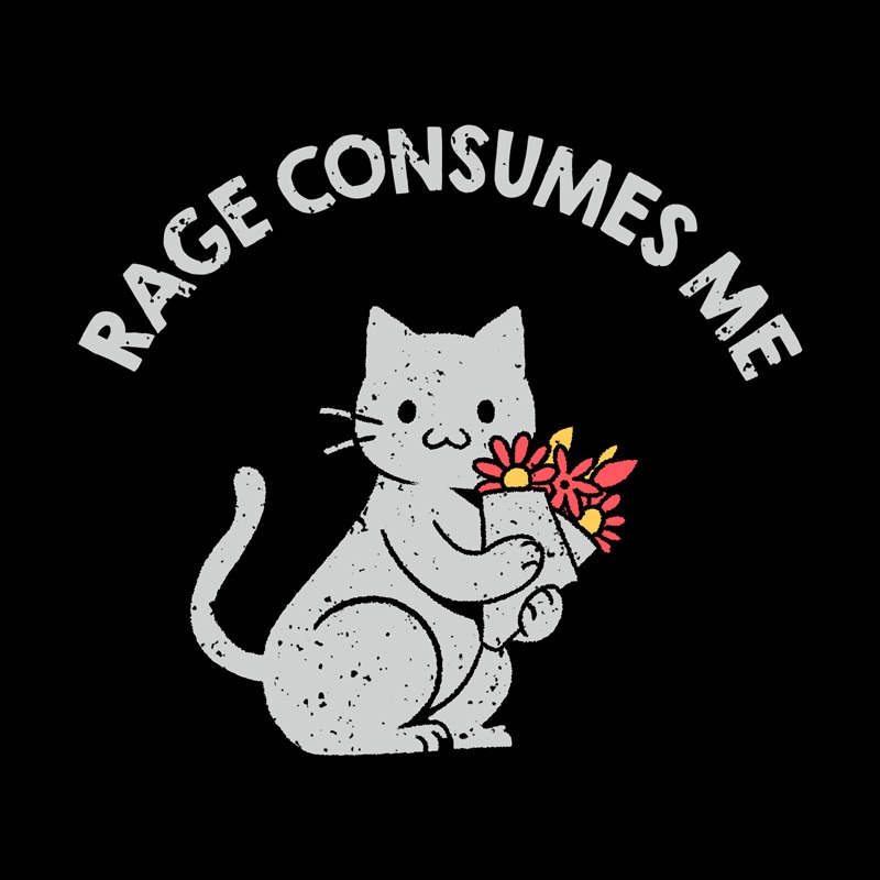Rage Consumes Me Lovely Gray Cat