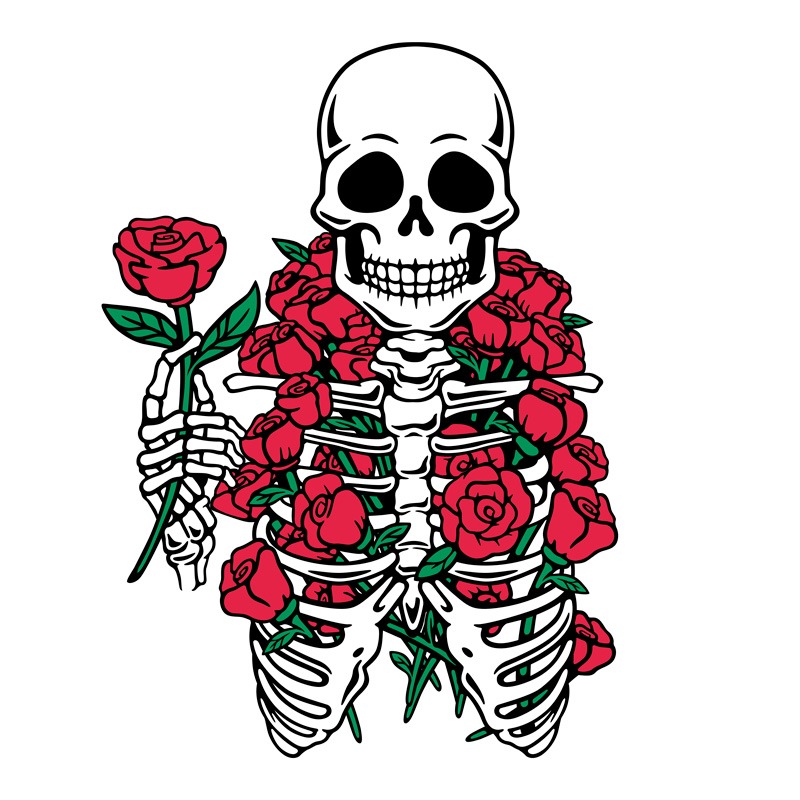 Romantic Rose Skeleton White