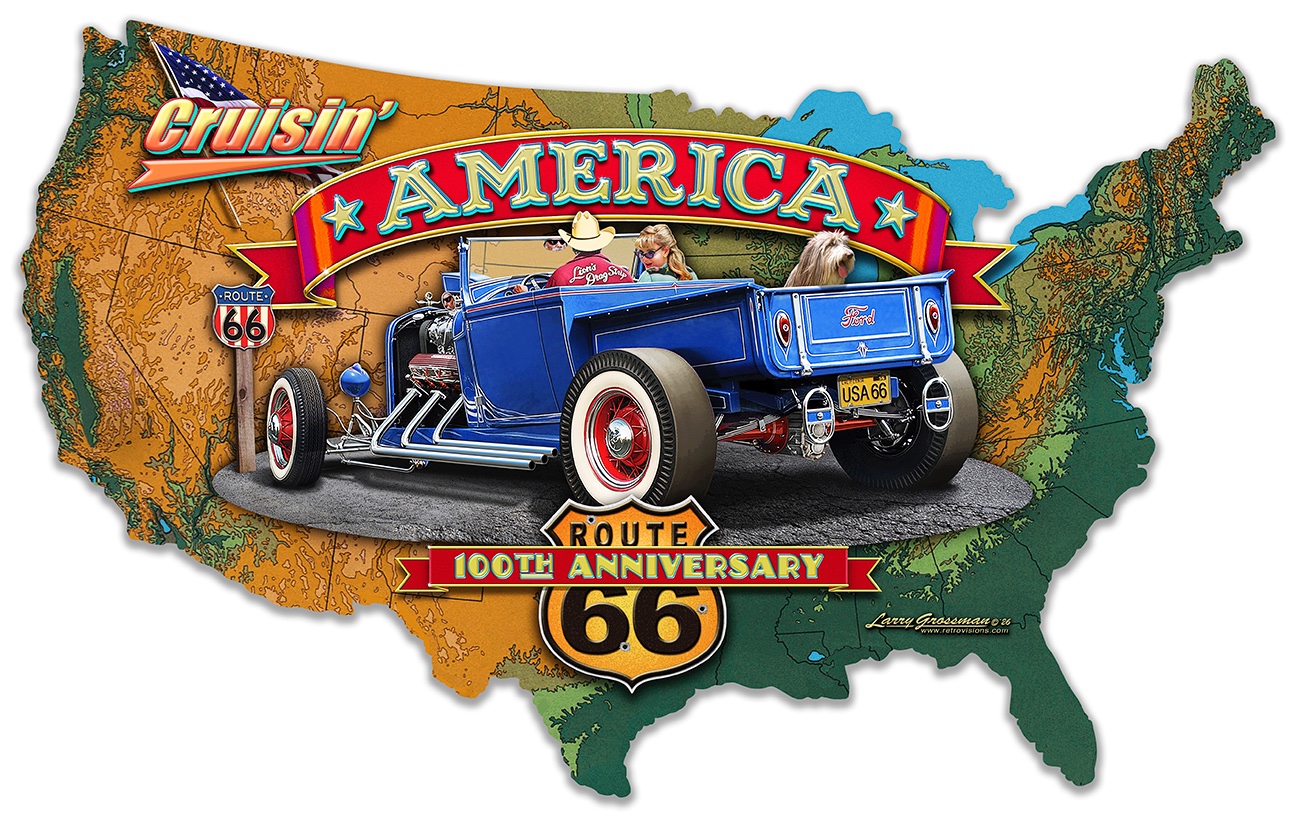 Rt 66 Anniv. America Map