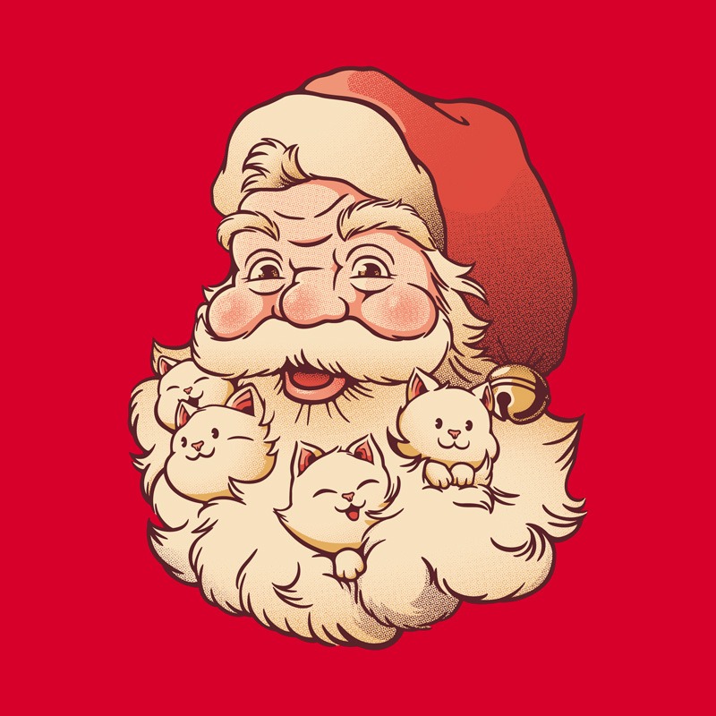 Santa Beard Full of Cats
