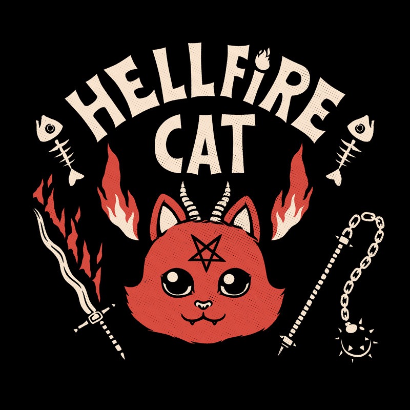 Satanicat Cat Club Joke T-shirt Black