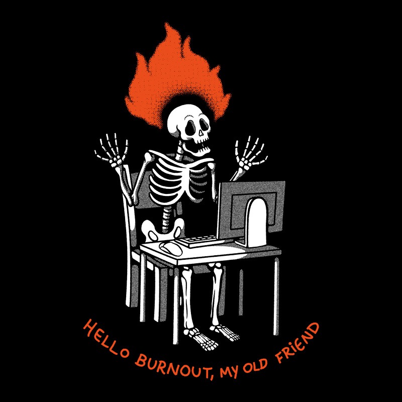 Skeleton Computer Burnout