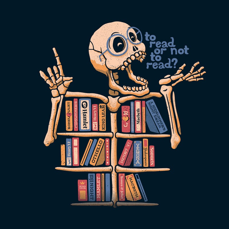 Skeleton Shelf Book Lover