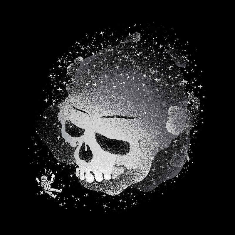Skull Galaxy Black and White