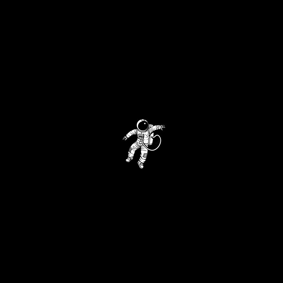 Small Astronaut Lost in Deep Space Gravity Minimalist