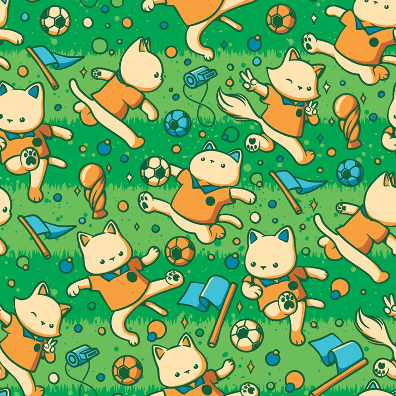 Soccer Cats Dancing Pattern