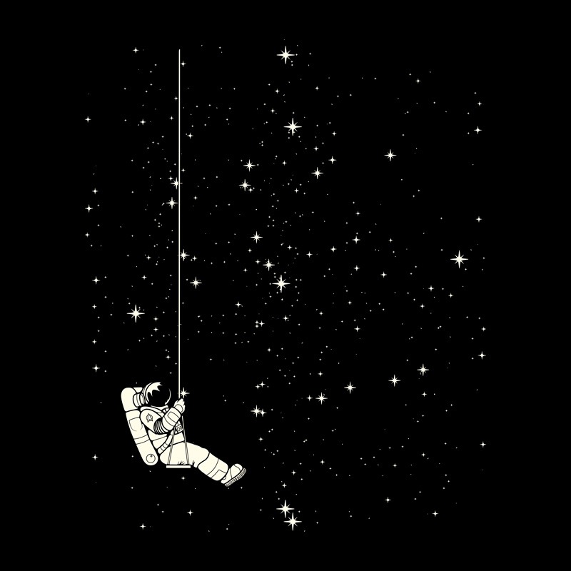 Solitude Black And White Dark Space Astronaut Minimalist