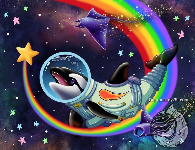 Cute Space Orca