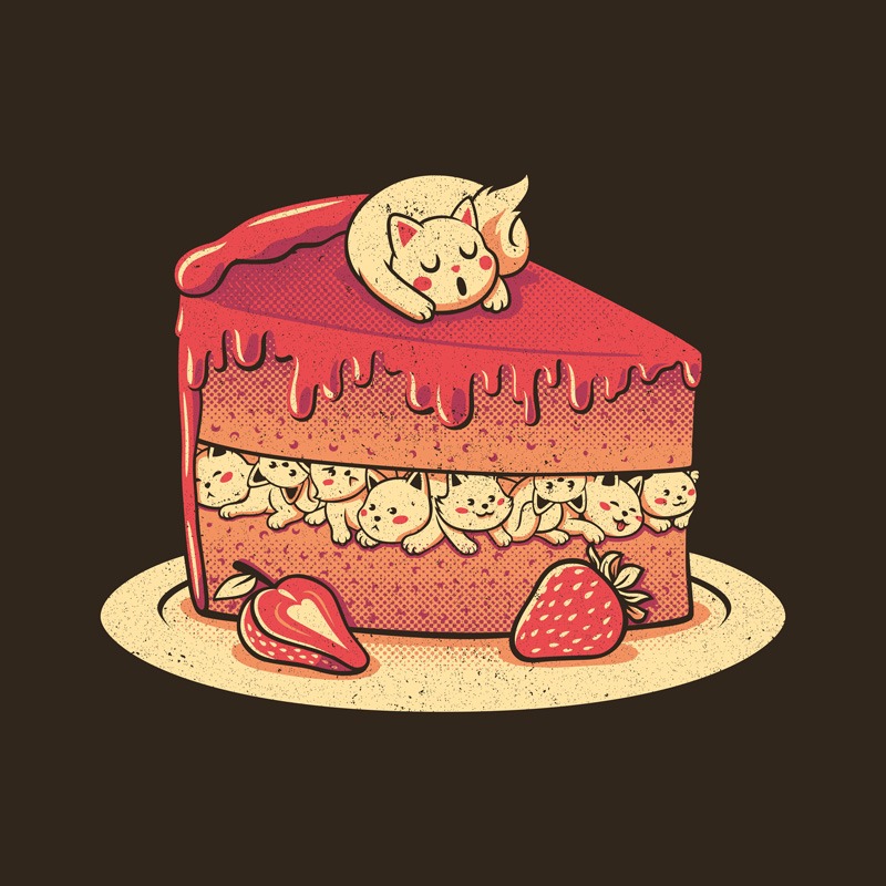 Strawberry Kitten Cat Cake