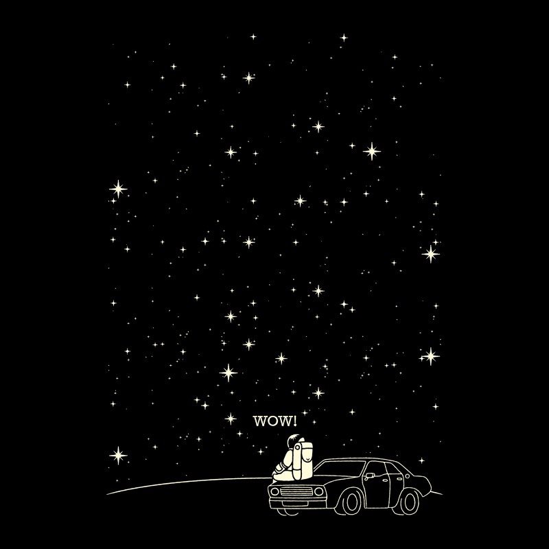 Stupid World Astronaut Black and White