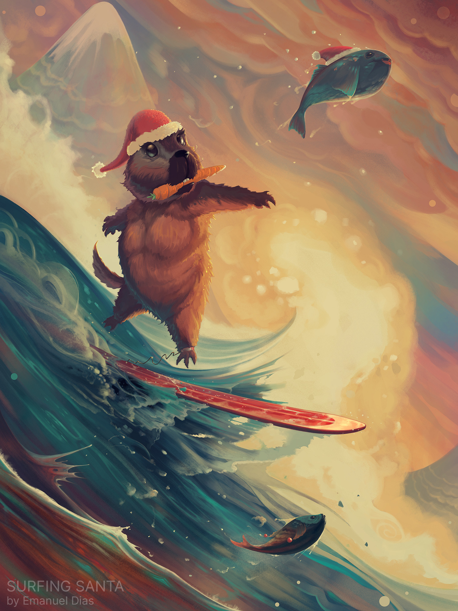 Surfing Santa
