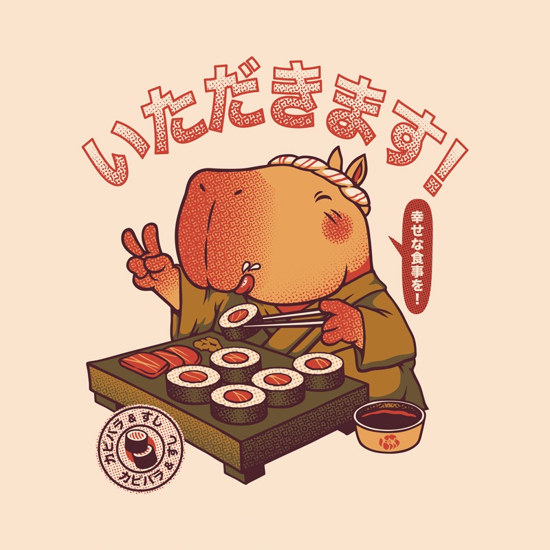 Sushi Chef Cute Capybara