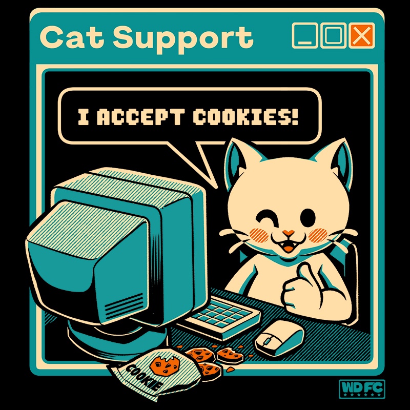 Tech Support I Accept Cookies Cat