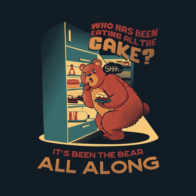 The fridge is a lie raid the fridge bear eating cake