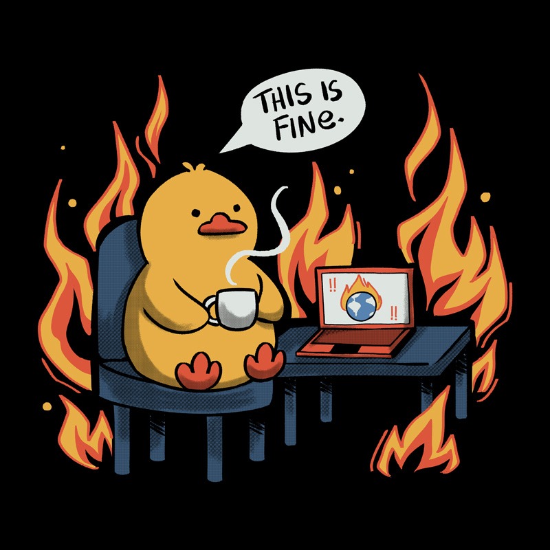 This Is Fine Duck Coffee