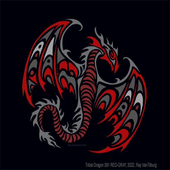 Tribal Dragon – Red-Gray