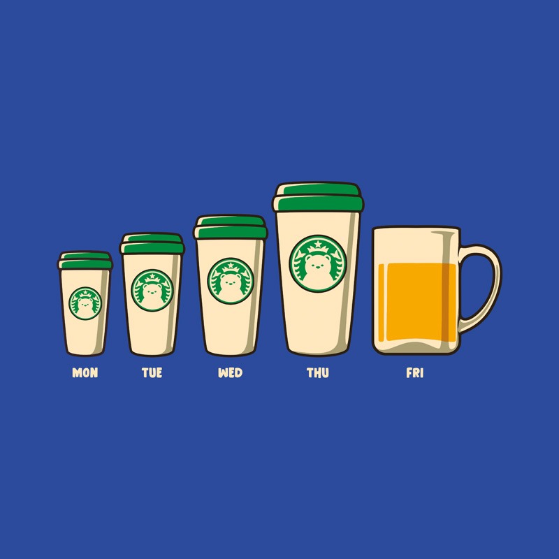 Week Coffee Weekend Beer