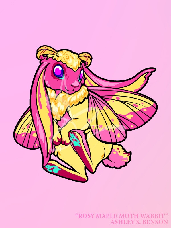WINGED WABBITS- Rosy Maple Moth