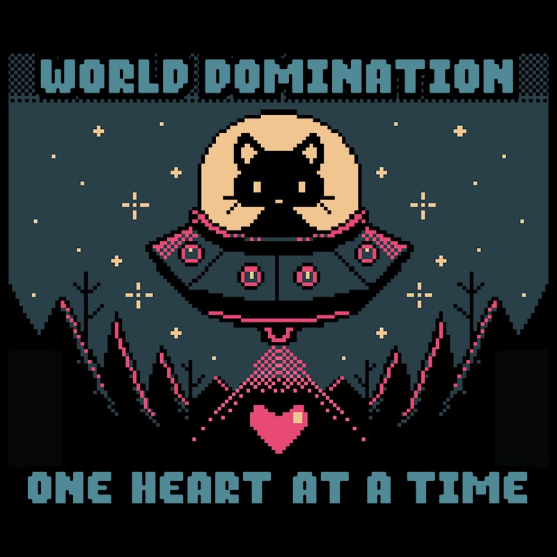 World Domination One Heart At A Time Cat Love