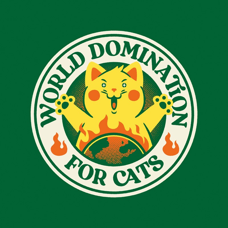 World Domination for Cats Stamp