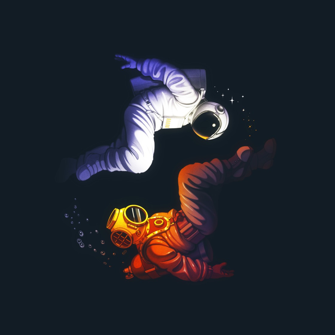Yin Yang Astronaut Scuba