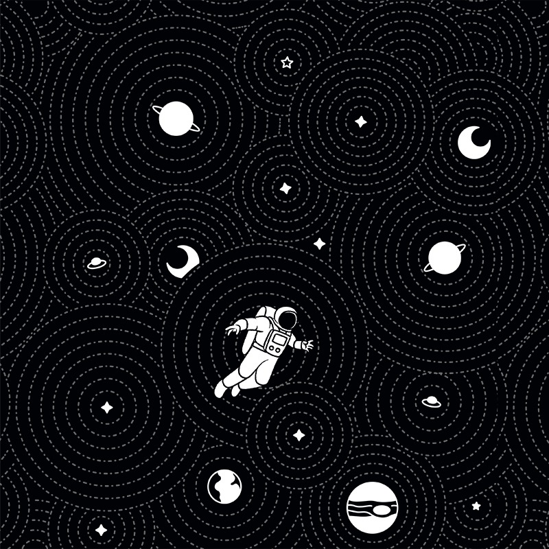 Zen Garden Astronaut Pattern