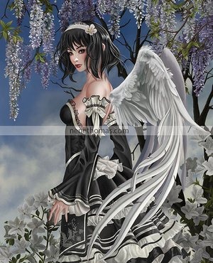 Angel and Flowers