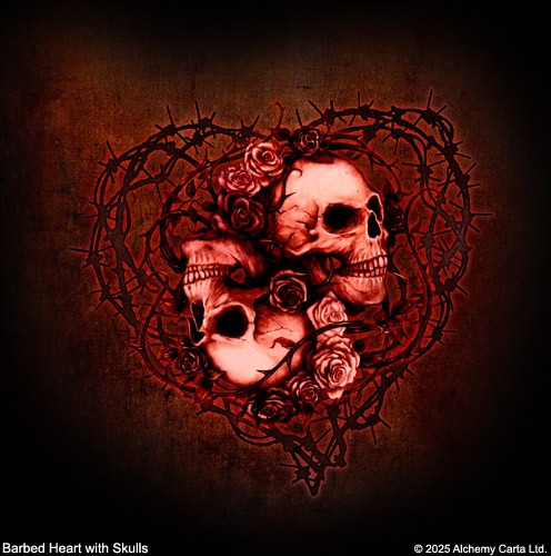 Barbed Heart with Skulls (CA816E1)