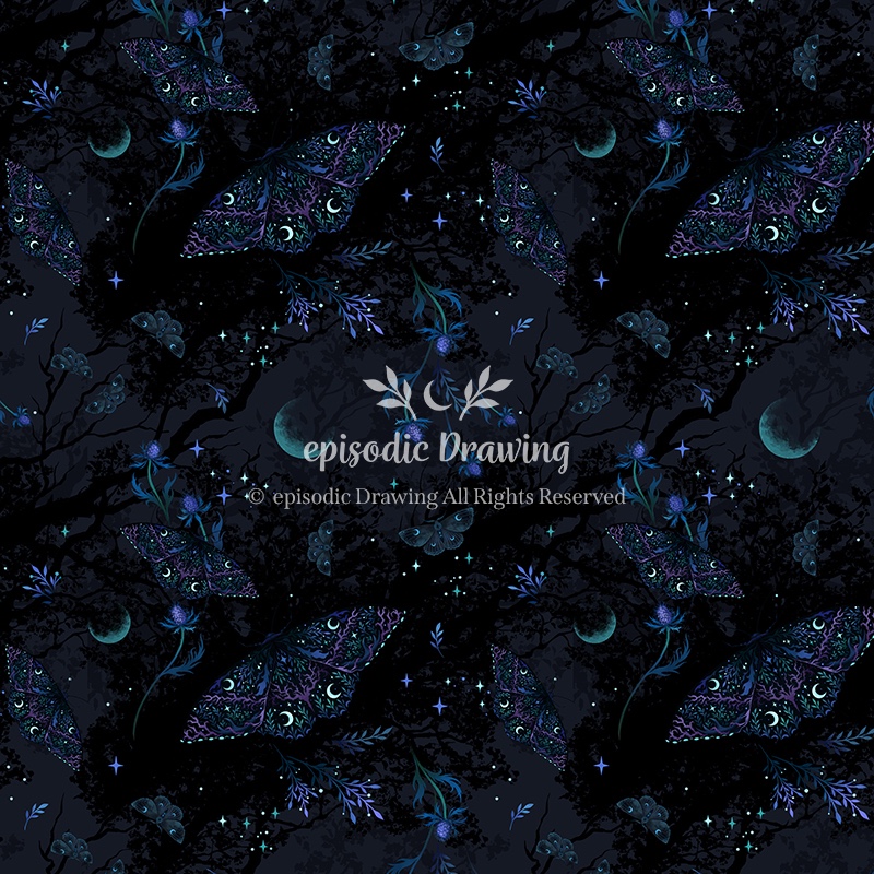 Black Witch Moth Pattern