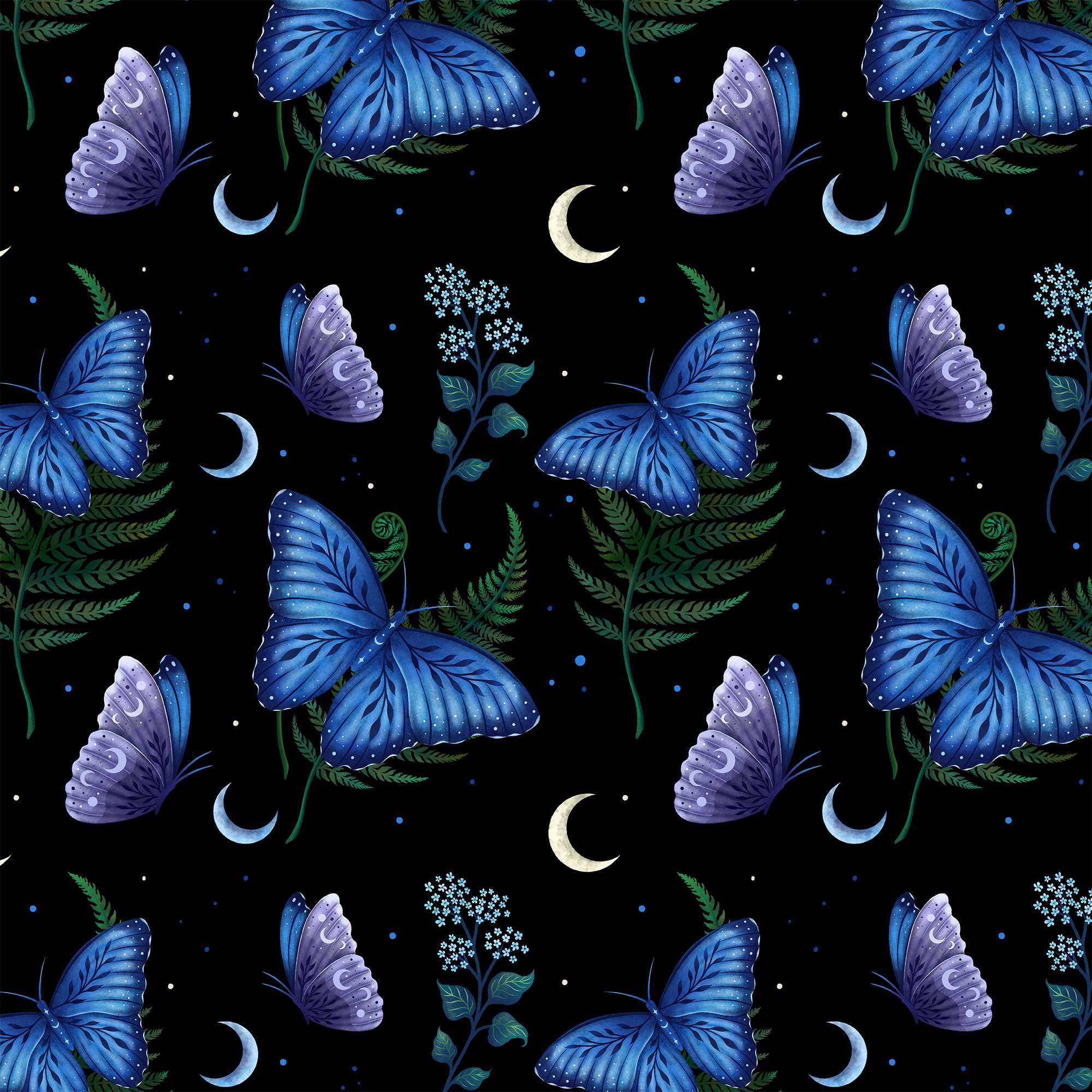 Blue Morpho Butterfly Pattern