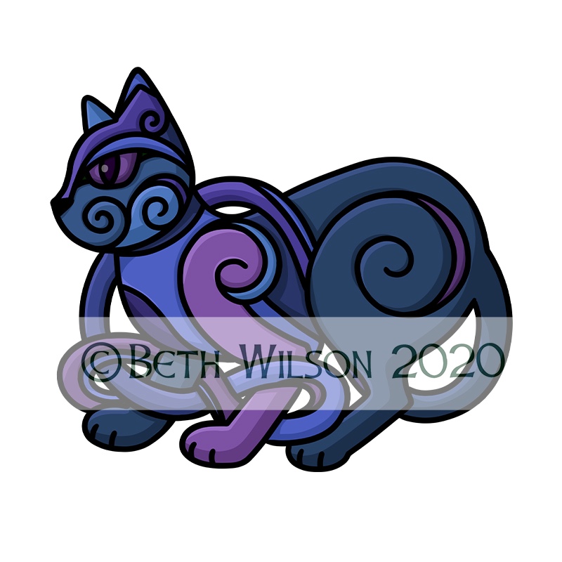 Blue celtic knot cat