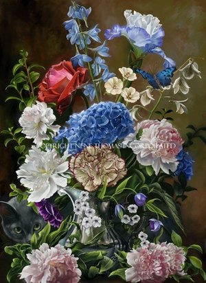 bouquet in blue