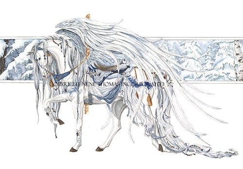 carousel horse angel white