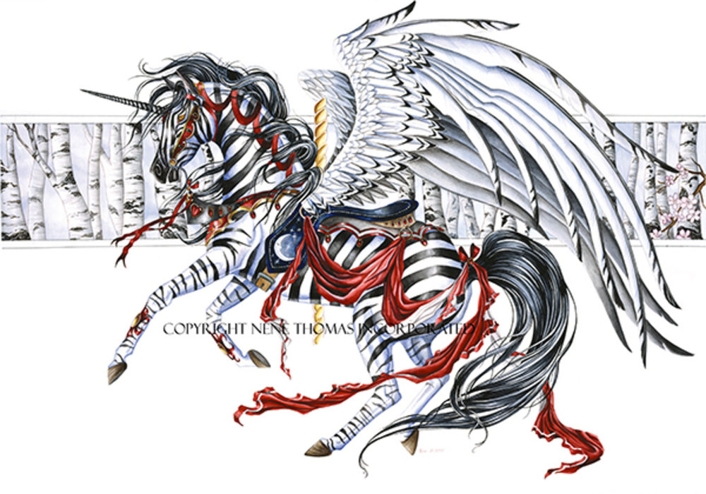 carousel horse moonlight silver