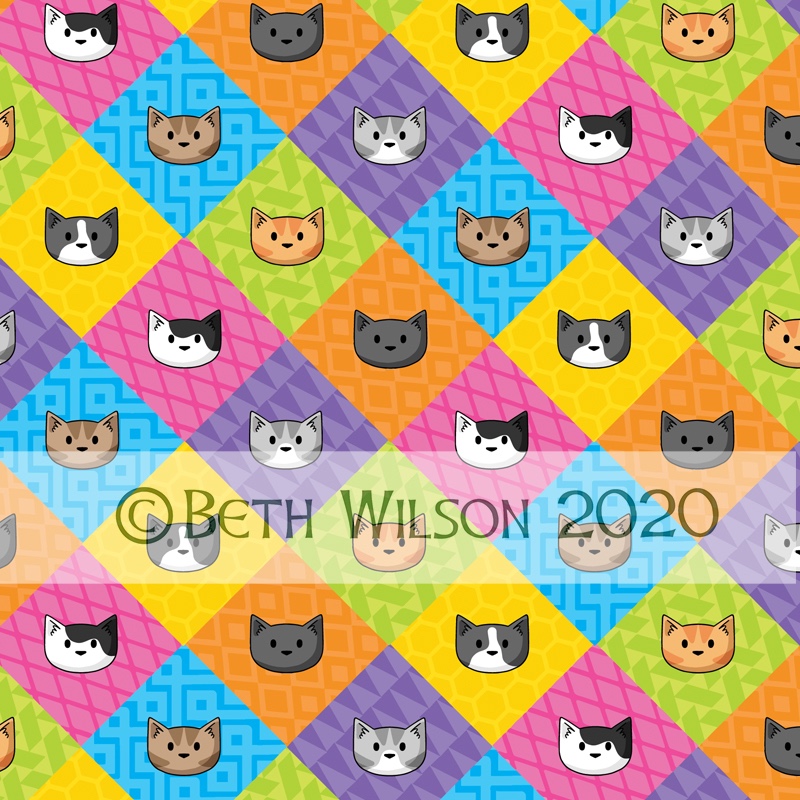 Cat heads diamond pattern
