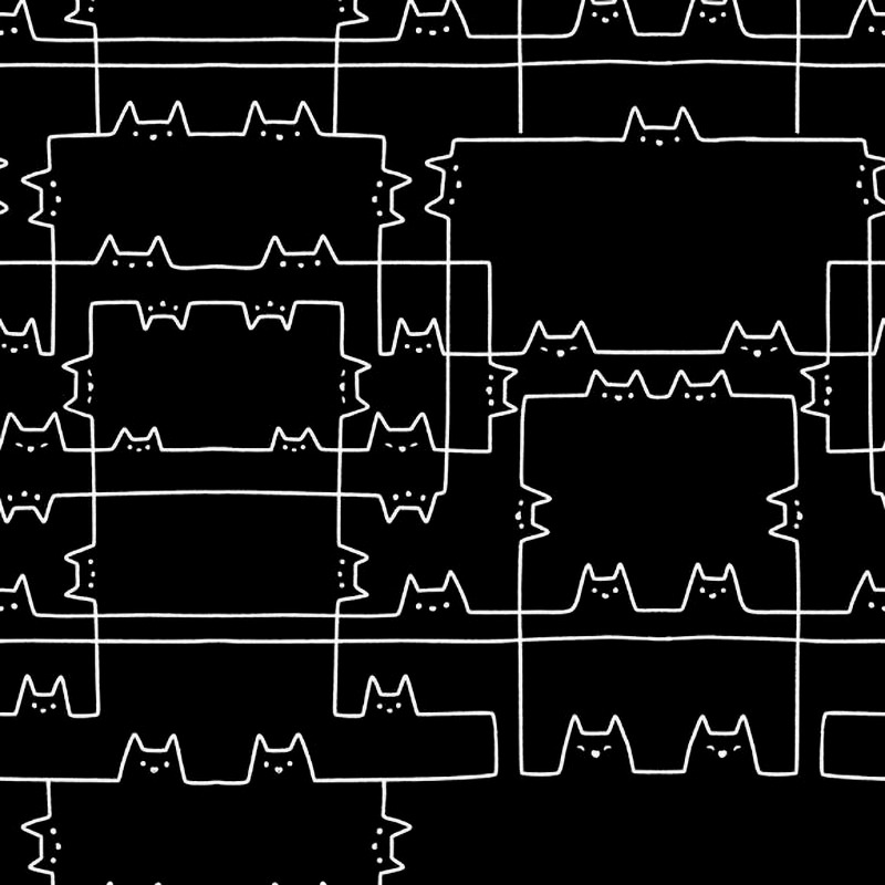 Cat Lines Geometric Cubism Pattern