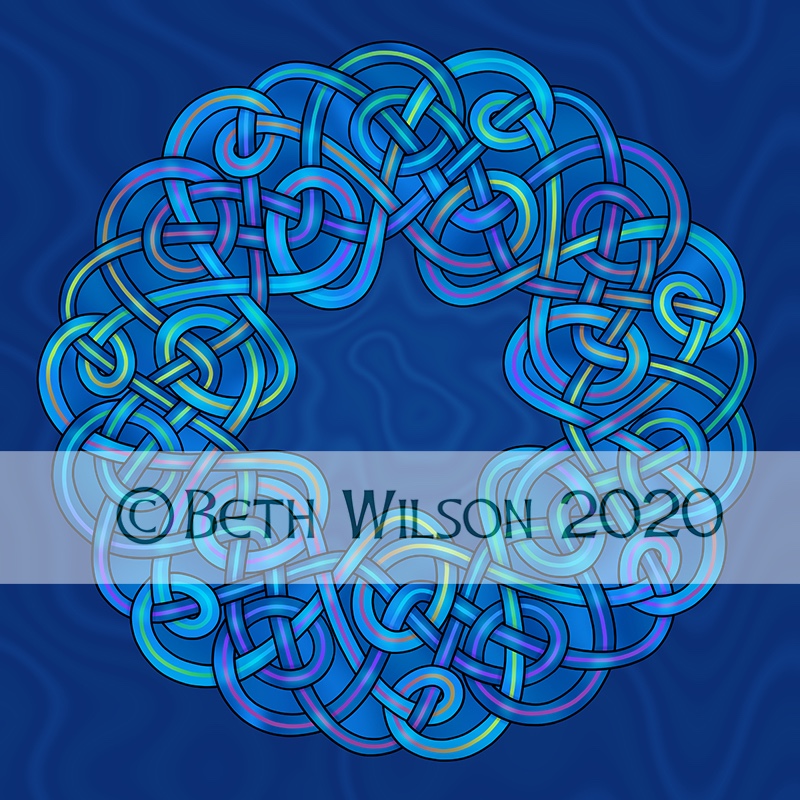 Blue watery knot 029