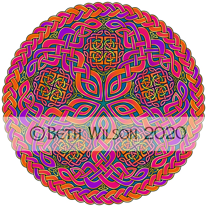 Pink Celtic Knot Circle 004