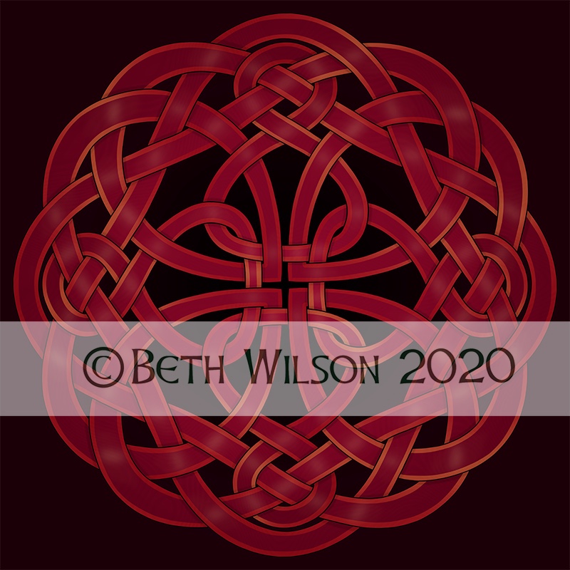 Red and black knot 030