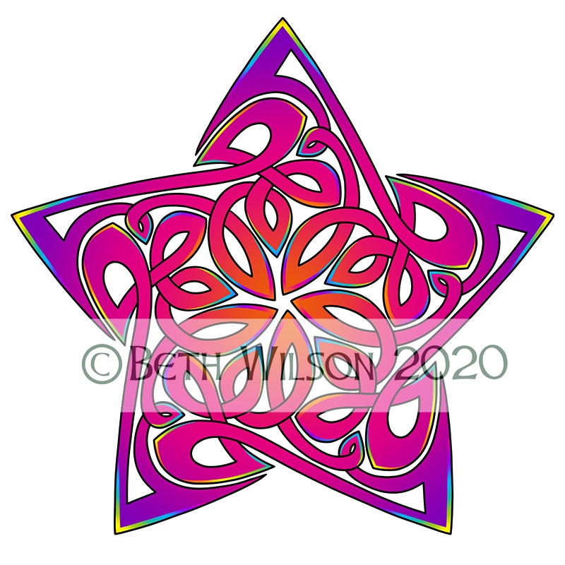 Pink knot star 060