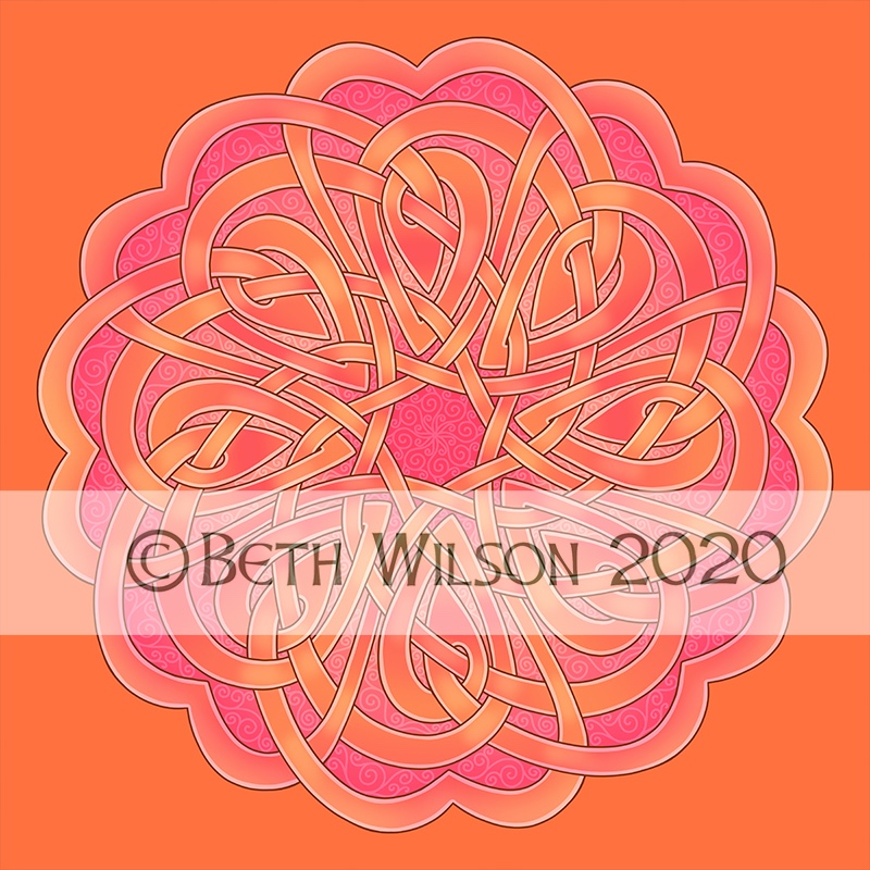 Peach hearts knot 031