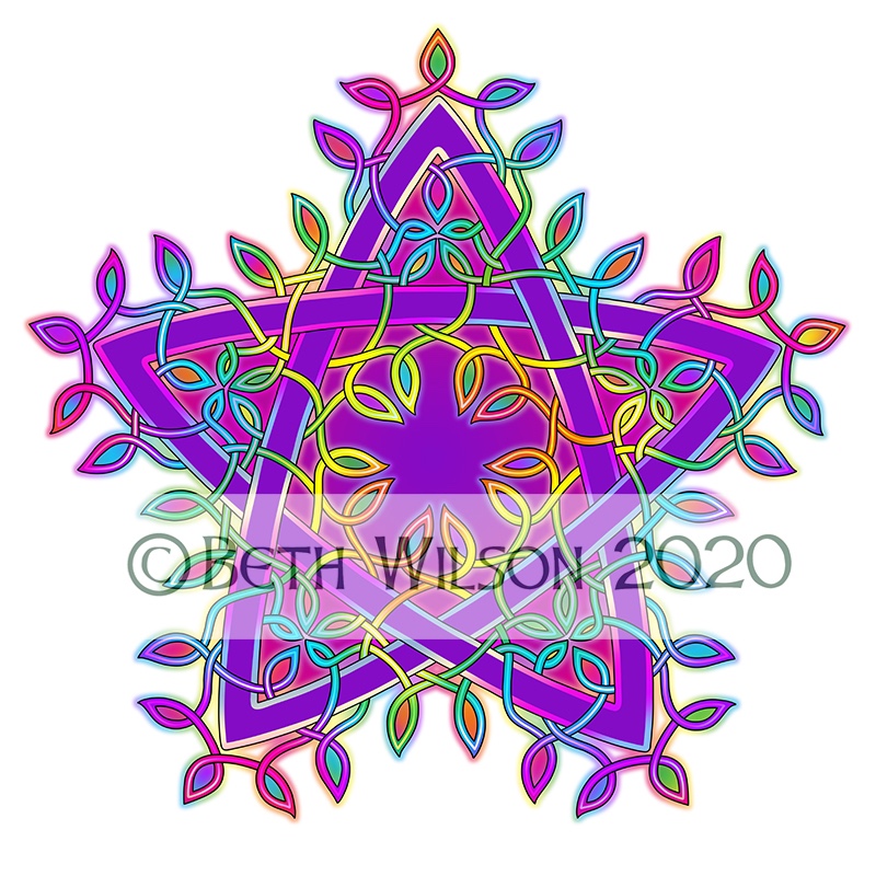 Rainbow Leafy Star 034