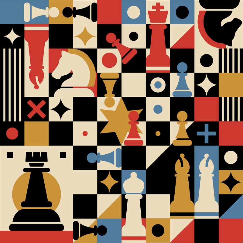 Chess Art Vintage Pattern