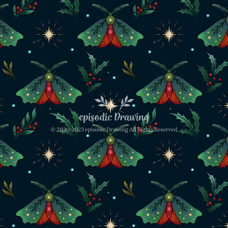 Christmas Moth Pattern