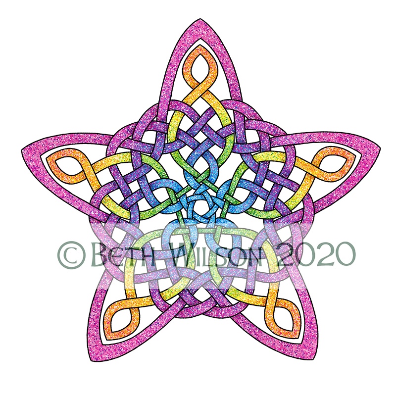 Glittery Star Knot 008